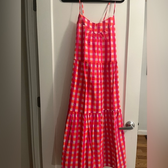J. Crew Dresses Jcrew X Sz Blockprints Pink Gingham Maxi Dress